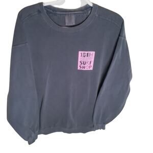 Comfort Colors Surf Shop Newport Beach Crewneck Sweatshirt Blue Gray Size XL